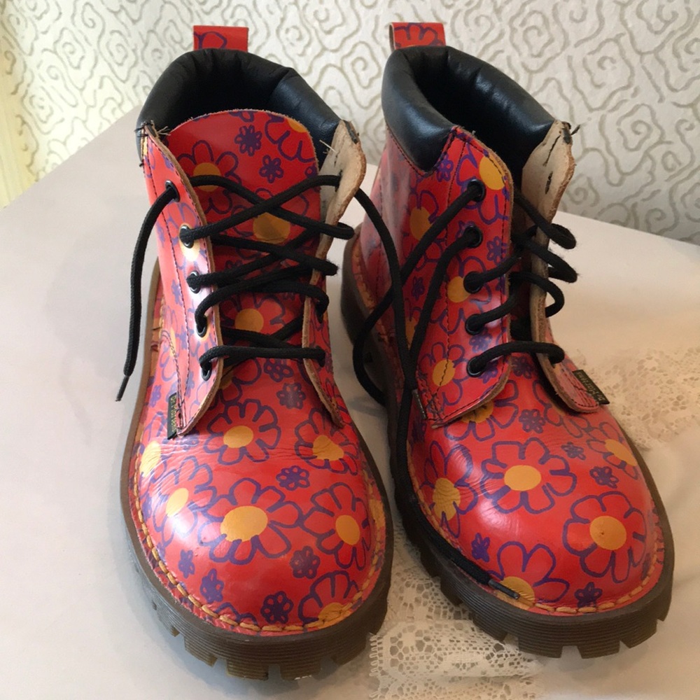 Flowered Dr. Marten boots